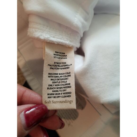 Soft Surroundings The Ultimate Denim‎ Pull On Straight Crop Jeans White Size 2X - Picture 10 of 10